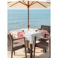 thumbnail image 3 of Outdoor Tablecloth with Umbrella Hole for Patio/Picnic/Party/Camping, Red Coastal Waterproof Table Cloth Square Cover Washable, Grey Red Beige Coral Starfish Nautical (54"x 54"), 3 of 9