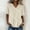Beige, variant on Women's Summer Beach V Neck Tops Short Sleeve Casual Button Decor Ruffled Hem Ruched Shirts Lightweight Flowy Blouse