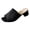 Black, variant on Women's Lightweight Heeled Sandals Fashion Square Open Toe Backless Mules Chunky Block Low Heel Slip On Slides Dress Shoes Brown Size9