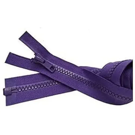 YKK #5 Molded Vislon Medium Weight Jacket Separating Zipper - Color: Purple #218 - Made in The United States (1 Zipper Per Pack) (26" Inches)