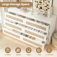 thumbnail image 3 of Garvee Rattan Dresser for Bedroom 6 Drawer, Double Dresser White with Anti-Tip Kit, Wood Storage Wide Chest of Drawers for Bedroom, Living Room, Hallway, 3 of 9