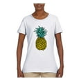 thumbnail image 2 of Wild Bobby, Trendy Tropical Pineapple, Fashion, Women Graphic Tee, White, X-Large, 2 of 4