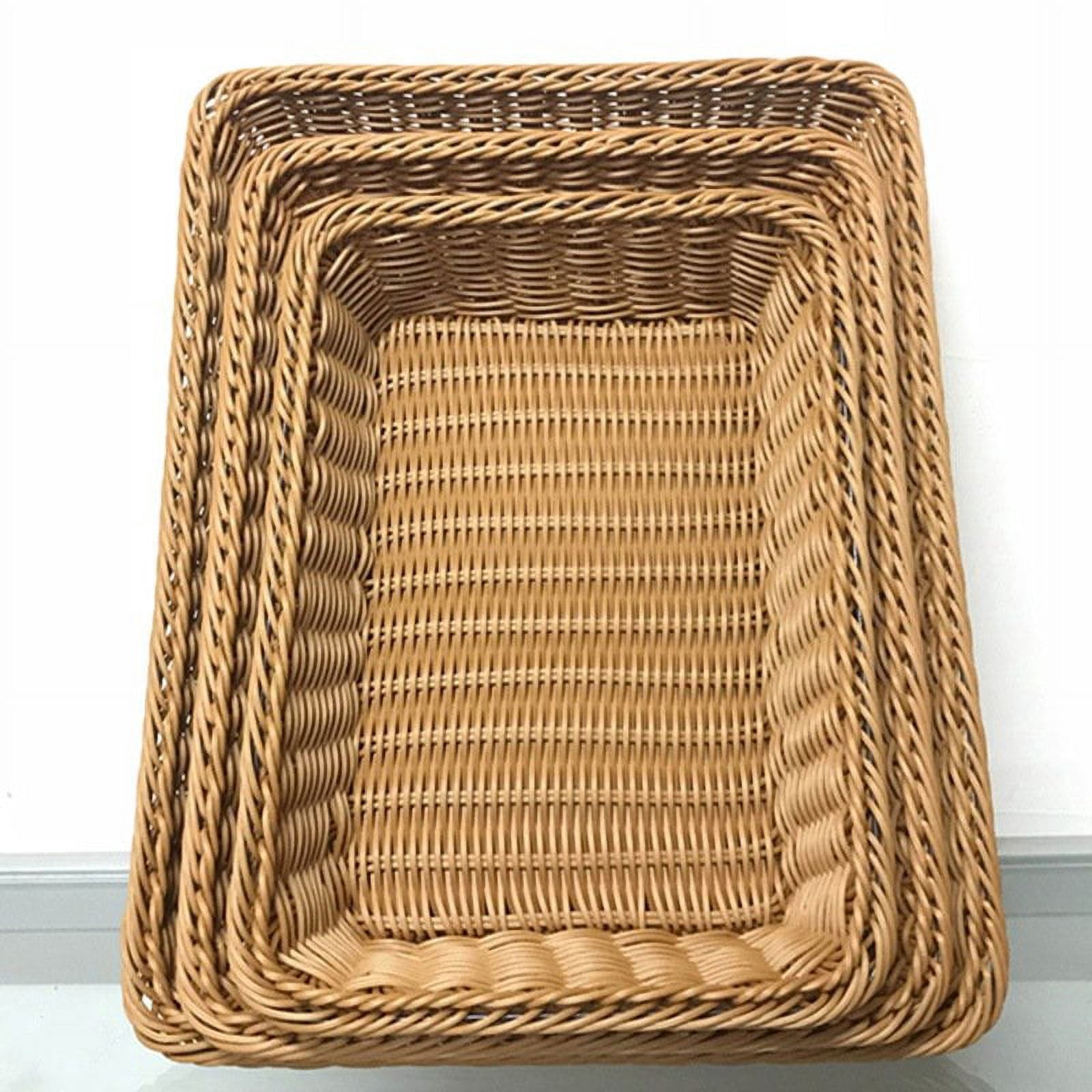 Corbeille à Pain En Rotin Synthétique - Paniers Tissés Pour Fruits, Légumes, Service - 3 Tailles - Décoration Cuisine - 7