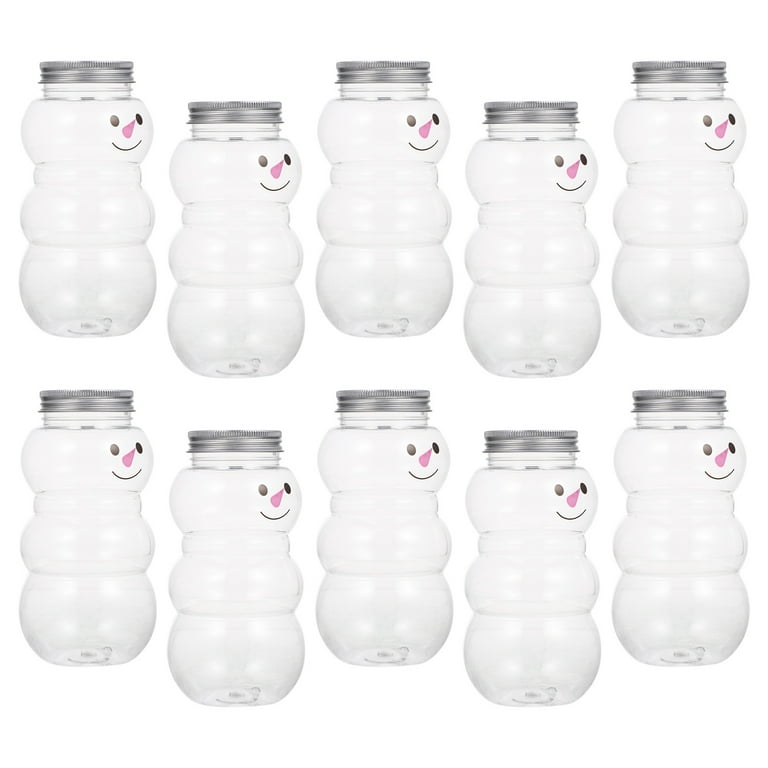 Christmas Juice Bottle Snowman Shape Beverage Container Reusable