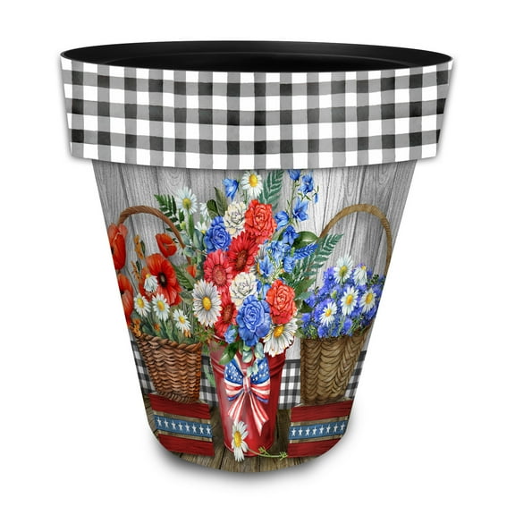 Briarwood Lane Red White and Beautiful Large Planter