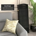 thumbnail image 3 of Red Lantern 4 ft. Short Fiber Weave Folding Screen - Black - 6 Panels, 3 of 7