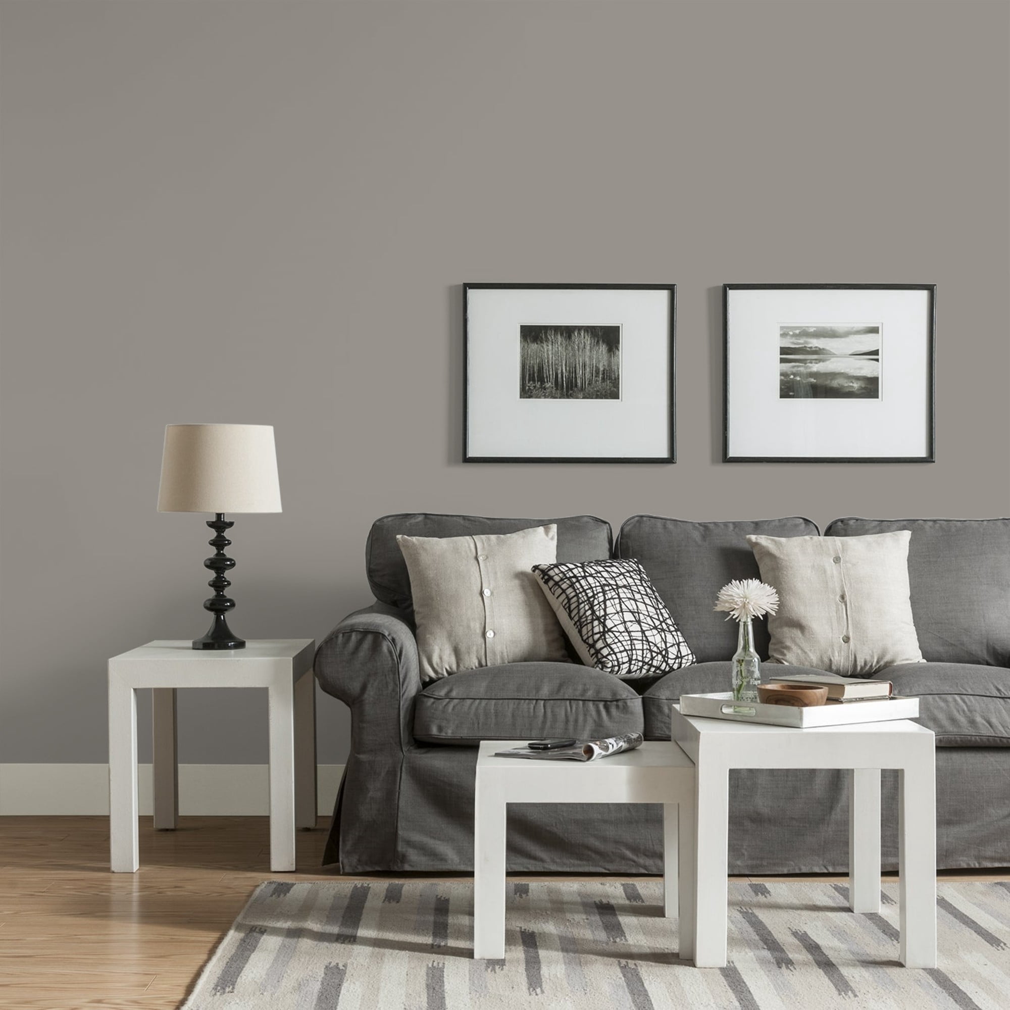Glidden One Coat Lazy Afternoon / Gray Eggshell Interior Paint with Primer, 1 Gallon