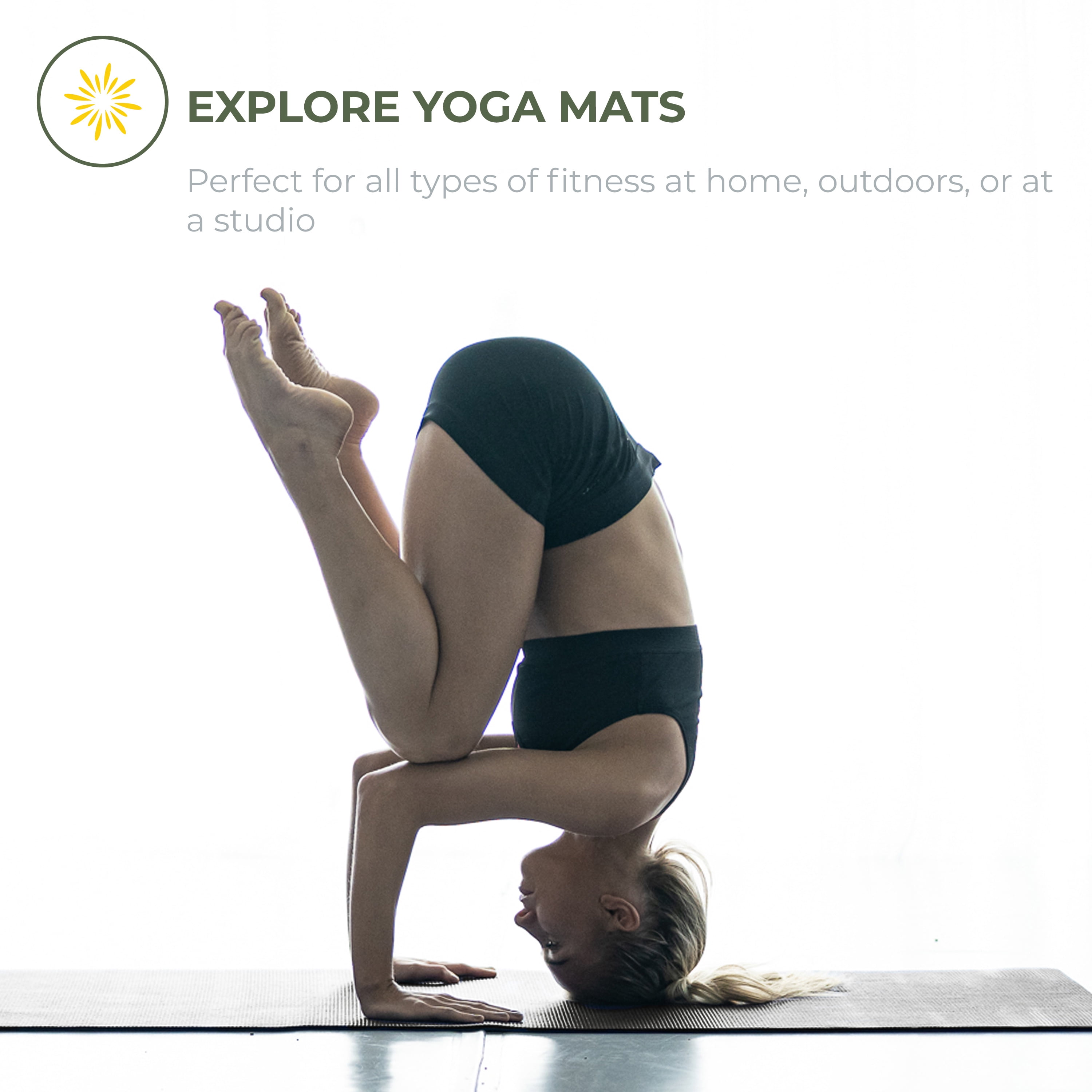 Sunshine Yoga Explore Bulk Yoga Mats, 10-Pack – 68" x 24", 4mm Thick, Non-Slip & Durable – Ideal for Studios, Schools & Gyms, Charcoal