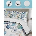 thumbnail image 4 of Blue Teal Botanical Twin Size Down Alternative Comforter, Lightweight Comforter Quilt Bedding Set with Pillow Shams Weeping Fall Eucalyptus Leaves All Seasons Bed Comforter Duvet Insert 68"x86", 4 of 7