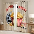 thumbnail image 2 of Homewish Popcorn Blackout Curtains Set of 2 (52x84 Each),Movie Night Window Curtains,Movie Theater Curtains and Drapes For Girl Teens,Microfiber Bedroom Decor, 2 of 6