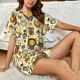 thumbnail image 4 of Fotbe Cute Owls Conjunto de Pijama Estampado para Mujer, 2 Piezas, Ropa de Dormir con Camiseta de Manga Corta y Shorts Suaves-X-Large, 4 of 6