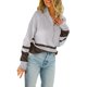 thumbnail image 3 of VISgogo Mujer Otoño Invierno Jersey de Punto Manga Larga Solapa Cremallera Patchwork Sudadera VISgogo moda, 3 of 9