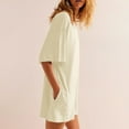 thumbnail image 6 of Summer Dresses For Women Sevevn Women's Summer Solid Color Casual Short Sleeved Round Neck Pocket Dress Beach Dresses For Women, 6 of 8
