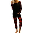thumbnail image 1 of TheFound Ensemble de Pyjama pour Femmes à Carreaux Motif Imprimé Hauts à Manches Longues et Pantalons, 1 of 9