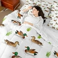 thumbnail image 4 of jejeloiu Country Farm Mallard 7-Piece Bedding Comforter Set,White Brown Green King Bedding Sets For Boys Teens Reversible, 4 of 8