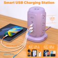 thumbnail image 4 of Power Strip Tower AiJoy con 9 salidas, 5 puertos USB 1200J, color morado, 4 of 6
