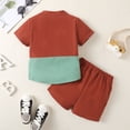 thumbnail image 3 of 3T Baby Boys Clothes 4T Boys 2PCS Summer Outfits Set Toddler Boys Short Sleeve Top Shorts Set Red, 3 of 6