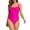 Hot Pink, variant on Women's One Piece Swimsuit Solid Color Ruched Waist Adjustable Straps Stretchy Quick-Dry Polyamide Spandex for Summer Beach Pool SPA Vacation Activities