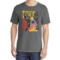 thumbnail image 2 of Wild Bobby,Boston Terrier Cute Retro Dean Russo Dog Lover Garment-Dyed Washed Look Short Sleeve Tees, Charcoal, 2XL, 2 of 3
