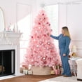 thumbnail image 4 of Best Choice Products 9ft Premium Artificial Ivory Pampas Christmas Tree Holiday Decor w/ Foldable Metal Base, 4 of 9