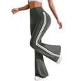 thumbnail image 4 of Cutuoiiu Women's High Waisted Flare Pants Side Stripe Design Casual Trousers for Daily Active Wear Gifts, 4 of 9