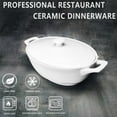 thumbnail image 3 of 1.9 Quart White Ceramic Casserole Dish with Lids, Oven Safe Baking Set for Lasagna, Soup & More, 3 of 7
