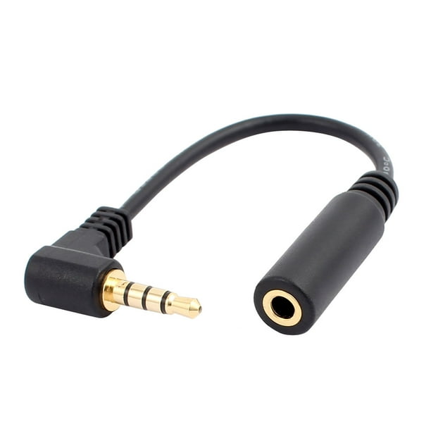 3.5mm Male to Female 90 Degree Stereo Audio Headphone Extension Cable 10cm