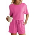 thumbnail image 6 of Womens Pajama Sets Waffle Knit Lounge Set 2 Piece Outfits Loungewear Sweatsuit with Pockets, 6 of 10