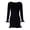 Black L, variant on Fall Spring Women Dress Ruffle Hem And Cuffs Slim Fit Sheath Long Sleeves Solid Color Knitted Stretchy Prom Party Mini Dress