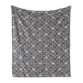 thumbnail image 1 of Abstract Soft Flannel Fleece Throw Blanket, Floral Inspired and Shapes Oriental Bohemian Feels, Cozy Plush for Indoor and Outdoor Use, 50" x 70", Dimgray Champagne, by Ambesonne, 1 of 5