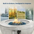 thumbnail image 3 of Outdoor Propane Fire Pit Table - CSA/ETL Certified Safe 40,000 Pulse Ignition Weatherproof Round Propane Gas Fire Table - Adjustable Flame, Thermocouple - PVC Cover, Lava Rock - SereneLife SLNFBAL7, 3 of 7
