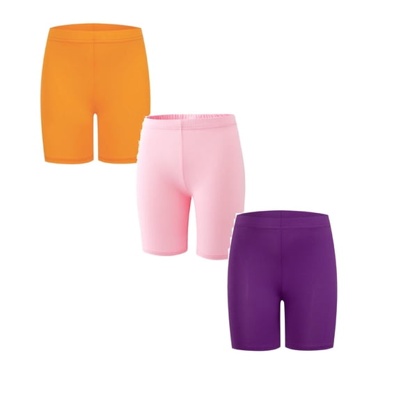 Dpytoraw 3/5/6 Pack Girls Athletic Shorts Kids Workout High Waisted Volleyball Yoga Dance Biker Shorts Comfy Gymnastics Shorts 3-12Y