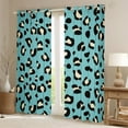 thumbnail image 2 of YST Teal Leopard Print Curtains Beige Animal Printed Curtains & Drapes, Wild Cheetah Blackout Curtains Living Room Curtains, Safari Leopard Window Treatments Turqoise Black Decor, 2 of 6