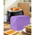 thumbnail image 4 of Purple Striped Toaster Cover 2 Slice, Small Kitchen Appliance Covers, Geometric Pink Vertical Solid Rainbow Toaster Oven Cover with Loop, Bread Machine Cover Polyester Dust Cover Protection, 4 of 4