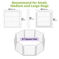 thumbnail image 3 of SunsGrove Dog Playpen with Wider Door, Heavy Duty Anti-Rust Pet Pen for Indoor, Courtyard, RV Camping for Puppy and Small Dogs,24'' 8 Panels,White, 3 of 11