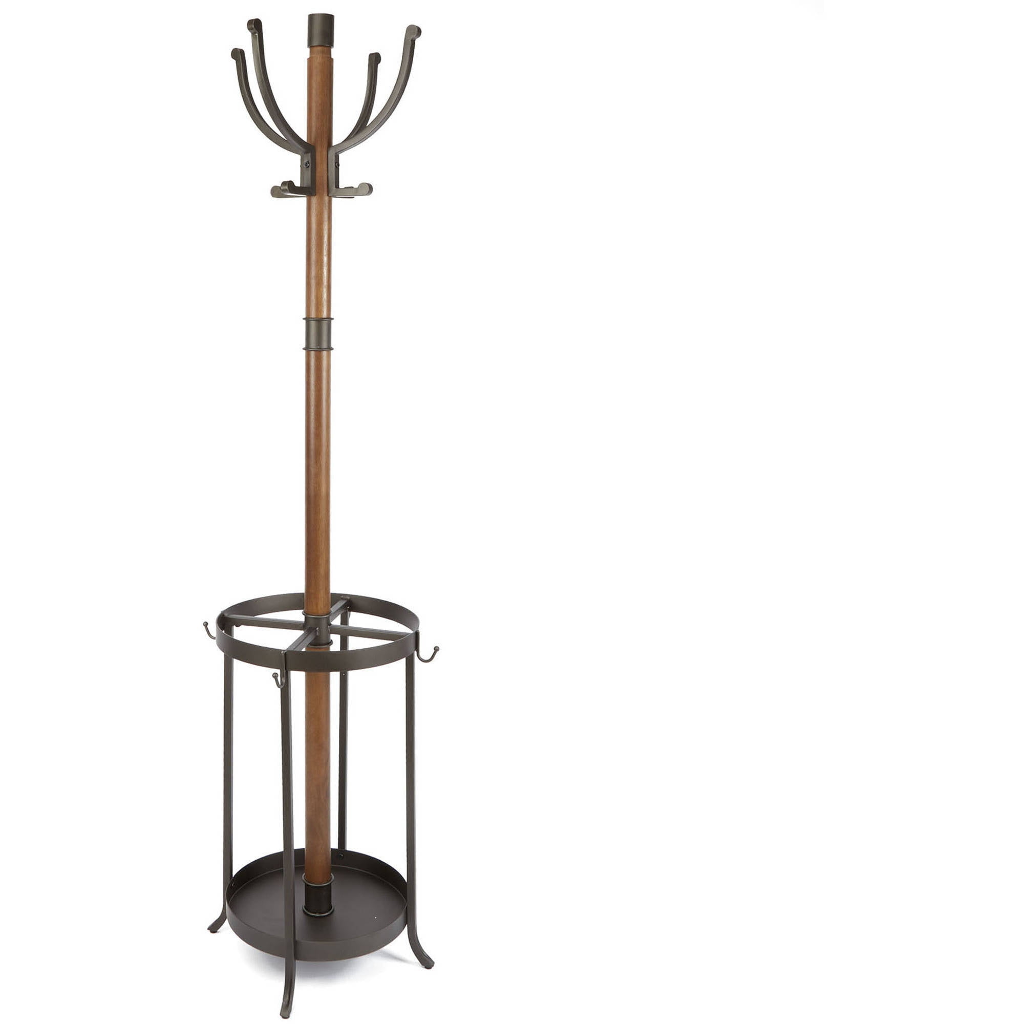 Better Homes & Gardens Wood and Metal Coat Rack, Brown