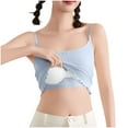 thumbnail image 4 of Fanxing Womens Cotton Camisole Adjustable Strap Tank Tops with Shelf Bra Undershirts Blue,M, 4 of 8