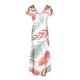 thumbnail image 5 of Puntoco Vestido De Manga Corta Con Cuello En V, Vestido Largo Hasta El Suelo De Verano Para Mujer, Vestido Largo Informal Suelto Con Bolsillos, Abertura De Manga Corta, Blanco Xxl, 5 of 5
