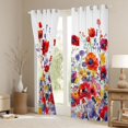 thumbnail image 3 of Feelyou Groovy Daisy Flower Black Out Curtains for Kids, Vibrant Rustic Botanical Curtains Pack of 2 (42x63 Each), Ink Watercolor Floral Bedroom Curtains, Window Curtains Home Decor, 3 of 6