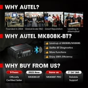أداة فحص تشخيص السيارات Autel MaxiCOM MK808-BT PRO 28+ خدمة، اختبارات نشطة، مثل MK808K-BT MK900BT