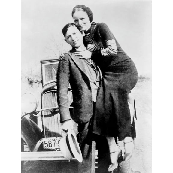 Bonnie And Clyde During Their 21 Month Crime Spree Of Robbery And Police Murders History (18 x 24)