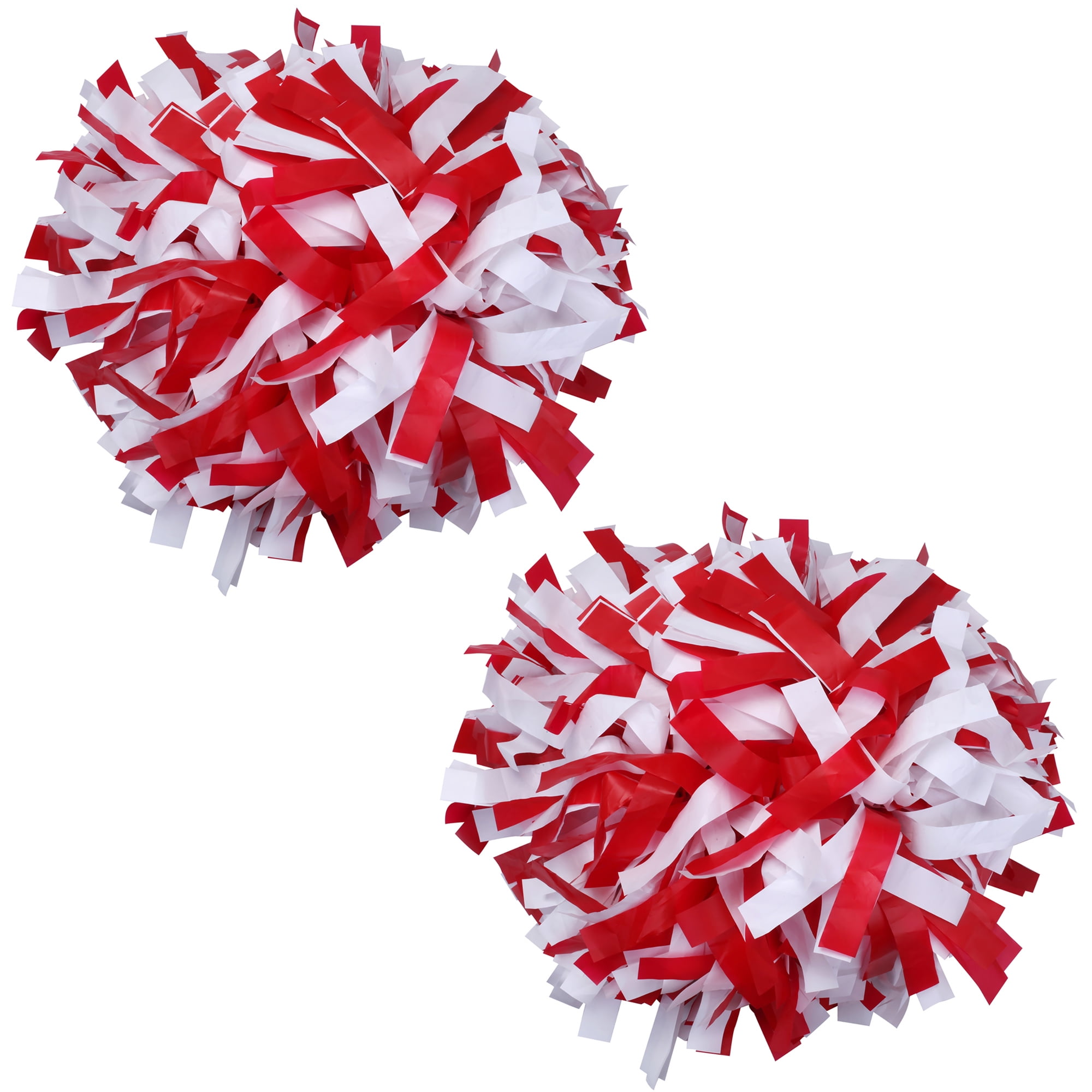 Red White And Blue Pom Poms On White Background Stock Photo