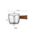 thumbnail image 2 of Simple Wooden Handle Glass Cream Pitcher Household Sauce Pot Gravy Boat, 2 of 6