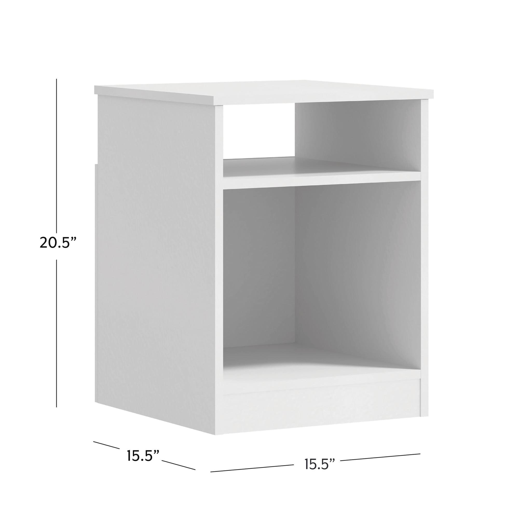Mainstays Ardent Open Shelf Nightstand, White