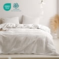 thumbnail image 1 of JOLUSERE White Black Striped Duvet Cover King Set,3-Piece Stripes Pattern Breathable Microfibre Comforter Cover, 1 of 7