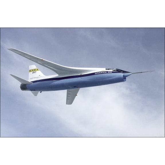 24"x36" Gallery Poster, Vought F-8A Crusader NASA TF-8A Supercritical Wing 1973