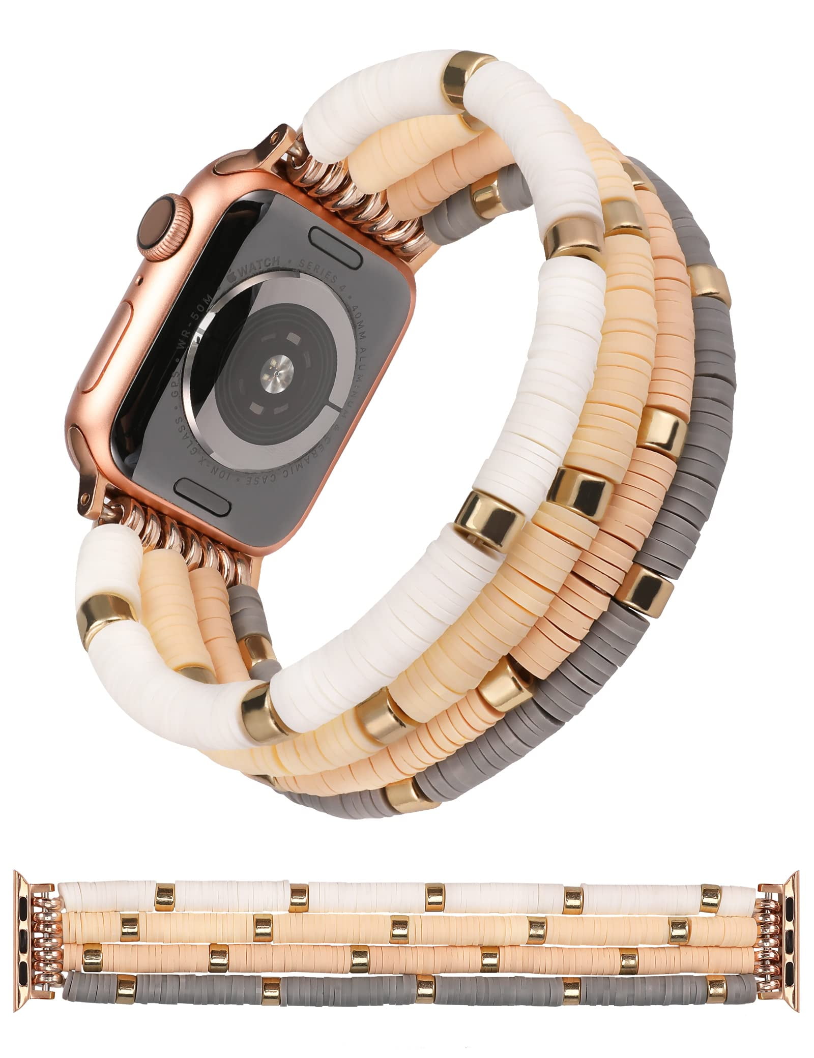 TOYOUTHS Heishi Beads Bracelet Compatible with Apple Watch 