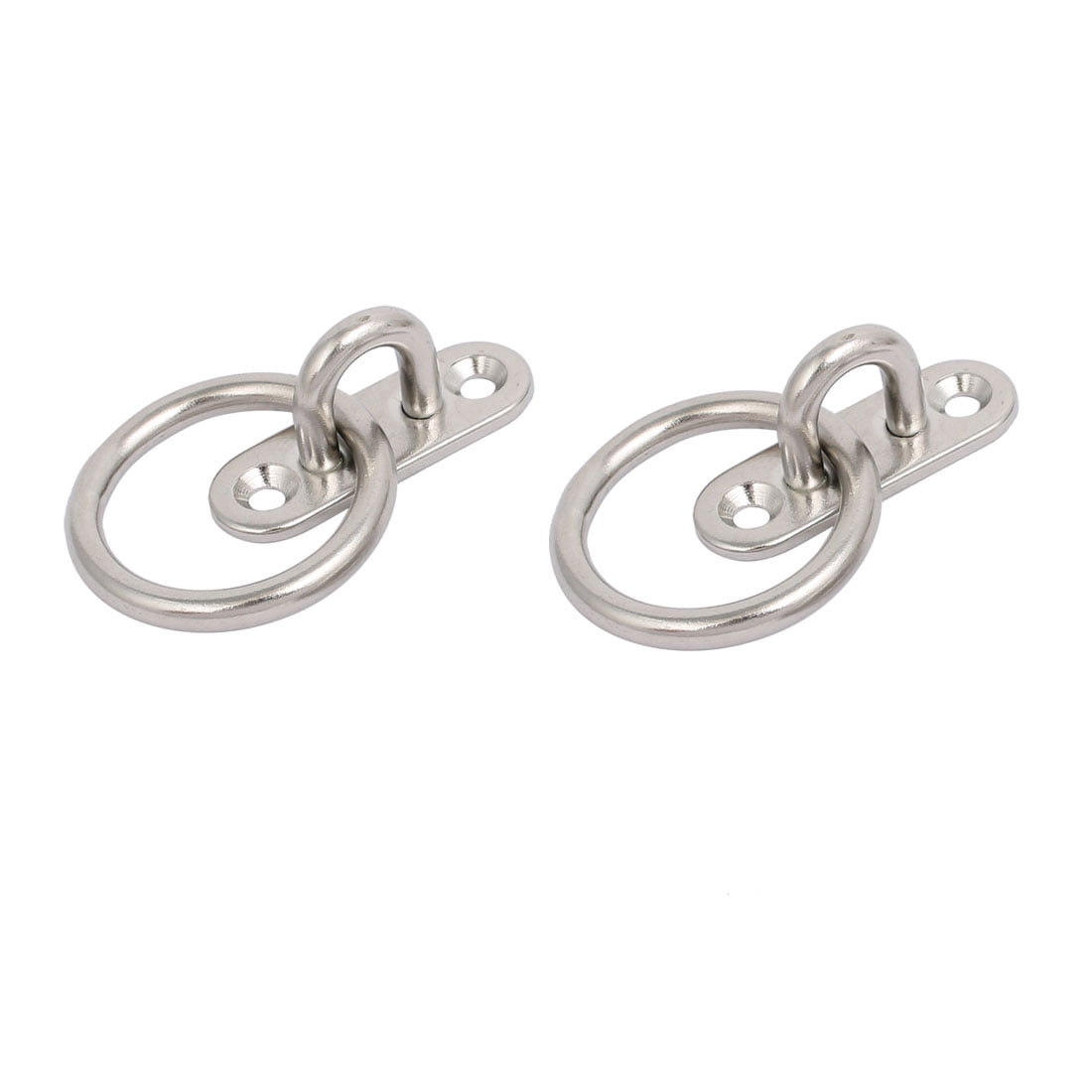Unique Bargains 2pcs 316 Stainless Steel 5mm Thick Oblong Sail Shade Pad Eye Plate w Ring