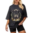 thumbnail image 1 of Camiseta Flafens de gran tamaño, lavada, vintage, retro, para mujer, 1 of 6