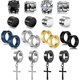 thumbnail image 1 of 10 pares de pendientes magnéticos TANGJMXG acero inoxidable con clip y cristales de circonita unisex, 1 of 5